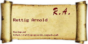 Rettig Arnold névjegykártya
